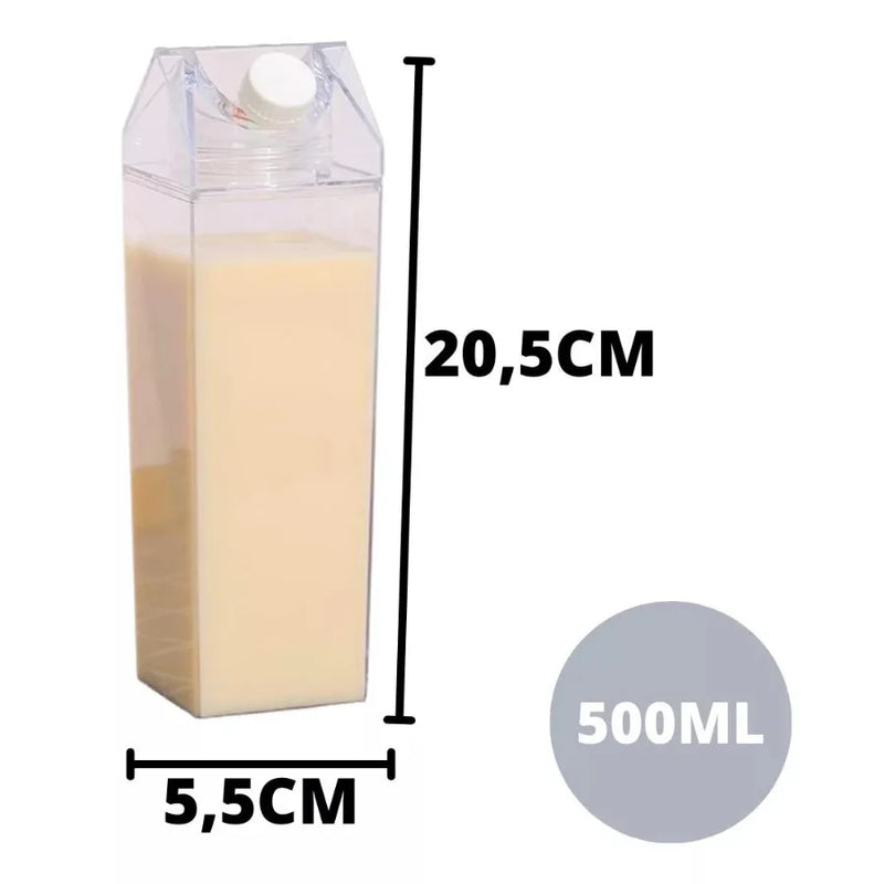 Transparent Acrylic Bottle Shaped Box Portable Milk Refrigerator Milk 500ml/1000ml-IMMEDIATE SHIP FOR ALL BRAZIL