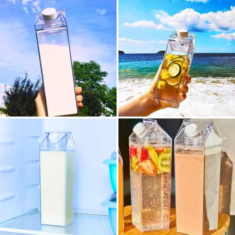 Transparent Acrylic Bottle Shaped Box Portable Milk Refrigerator Milk 500ml/1000ml-IMMEDIATE SHIP FOR ALL BRAZIL