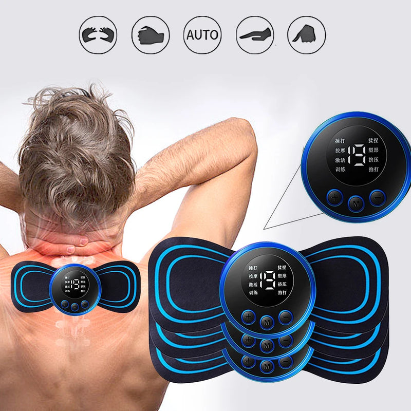 Mini Massageador EMS Estimulador Elétrico De Pescoço Portátil Para Alívio Da Dor Muscular Cervical