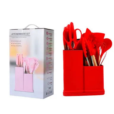 Kitchen Set Kit C/12 Pieces Silicone Kitchen Tools Kitchen Kitchen Holder Su Wood Cable