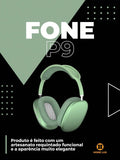 Fone Headphone Wireless Extra Bass P9 Air Top Max