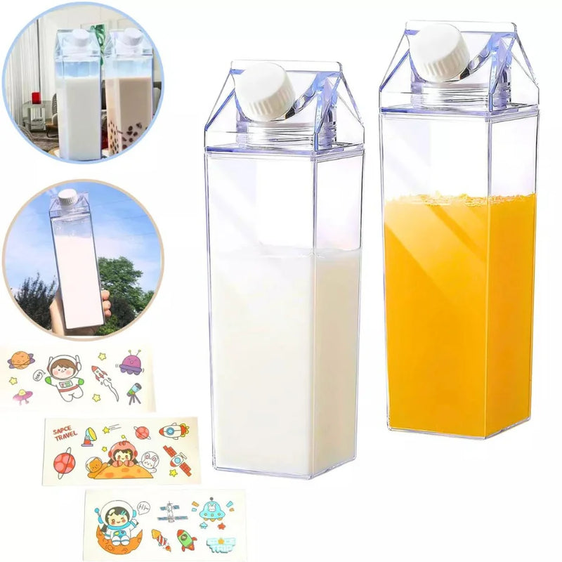 Transparent Acrylic Bottle Shaped Box Portable Milk Refrigerator Milk 500ml/1000ml-IMMEDIATE SHIP FOR ALL BRAZIL