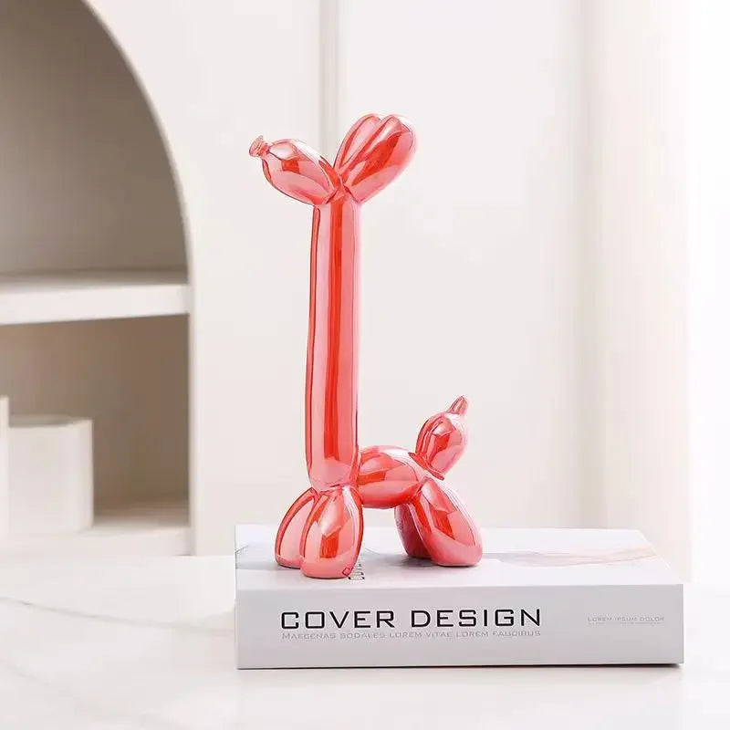 Creative Long Neck Balloon Dog Abstract Ceramic Ornaments Sculpture Study Room Statue Home Office Accessories Decoration Gift